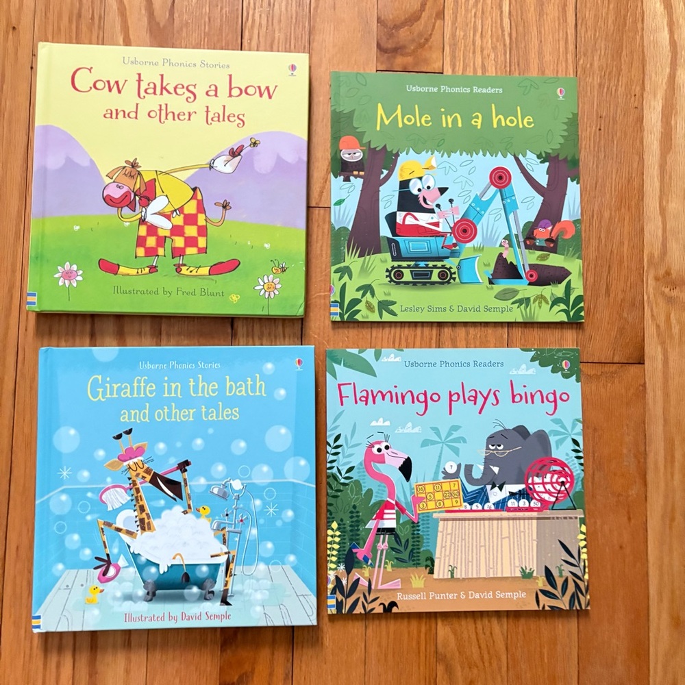 Usborne Phonics Book Bundle (4 Books) – Hardcover & Paperback Story Lot